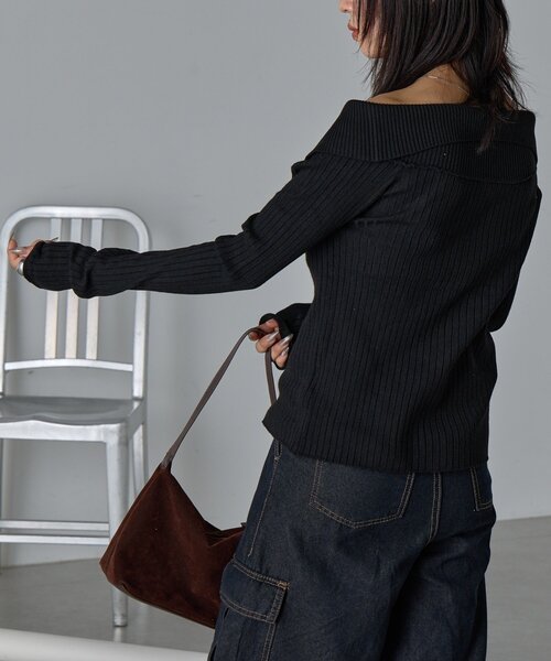 goocy(グーシー)の「オフショルリブWジップニット(ニット/セーター・レディース・アイボリー・FREE)」の20枚目の写真