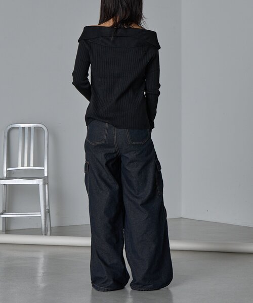 goocy(グーシー)の「オフショルリブWジップニット(ニット/セーター・レディース・アイボリー・FREE)」の21枚目の写真