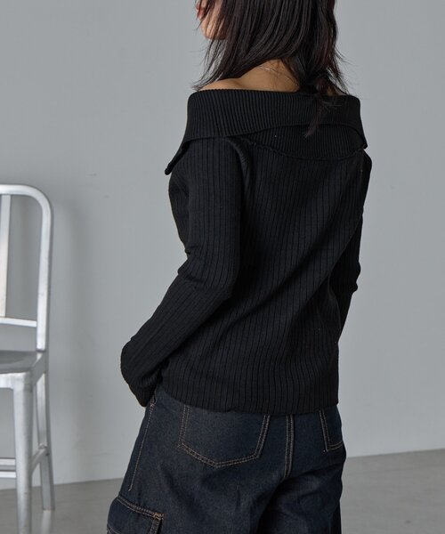 goocy(グーシー)の「オフショルリブWジップニット(ニット/セーター・レディース・アイボリー・FREE)」の22枚目の写真