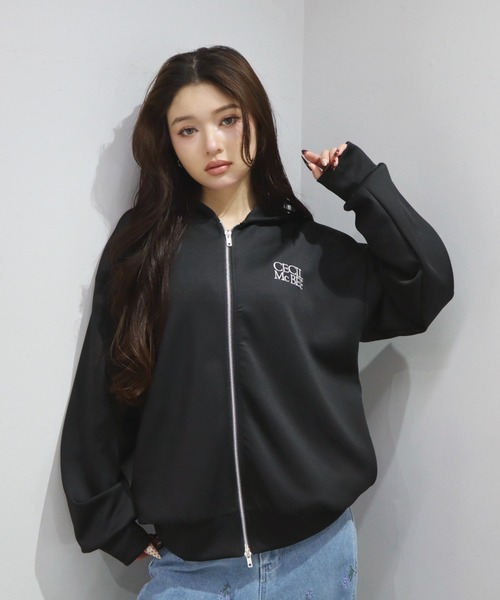 CECIL McBEE（セシルマクビー）の「刺繍ロゴジップアップパーカー（パーカー・レディース・アイボリー/ブラック・LARGE/MEDIUM）」の17枚目の写真