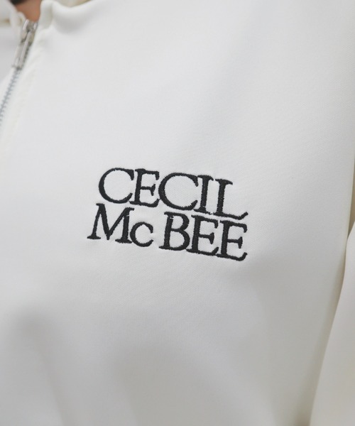 CECIL McBEE（セシルマクビー）の「刺繍ロゴジップアップパーカー（パーカー・レディース・アイボリー/ブラック・LARGE/MEDIUM）」の6枚目の写真