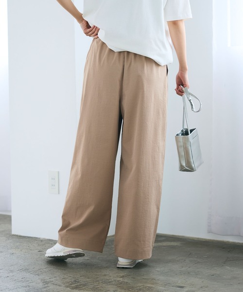 CROSS FUNCTION（クロスファンクション）の「《UV/吸水速乾》エブ楽 ダブルタックイージーワイドパンツ【CROSS FUNCTION/クロスファンクション】（その他パンツ・レディース・ライトベージュ/ブラック/オフホワイト/ネイビー・M/L/LL）」の14枚目の写真