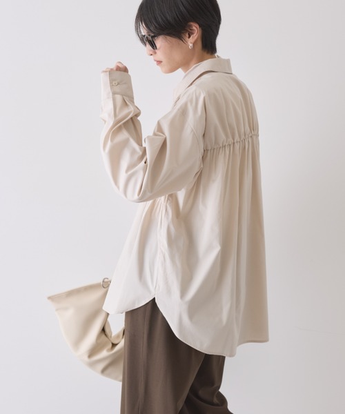 AMERICAN HOLIC(アメリカンホリック)の「シャーリングシャツ(シャツ/ブラウス・レディース・ライトベージュ/ブルー系その他4/ブルー系その他7・M/L)」の4枚目の写真