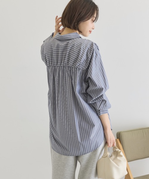 AMERICAN HOLIC(アメリカンホリック)の「シャーリングシャツ(シャツ/ブラウス・レディース・ライトベージュ/ブルー系その他4/ブルー系その他7・M/L)」の5枚目の写真