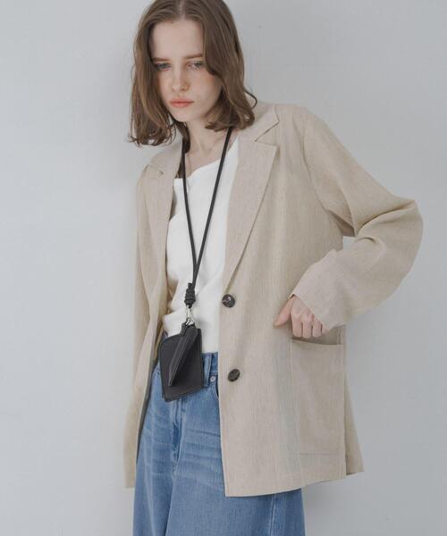 【新品】新作！evernavy ノーカラージャケット M plage for/c evernavy エバーネイビー ノーカラー[品番：AZ000004548]｜andme