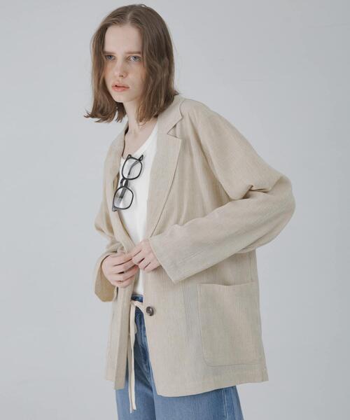 URBAN RESEARCH Sonny Label(アーバンリサーチサニーレーベル)の「リネン混ライトシアージャケット(その他アウター・レディース・グレー系その他/ベージュ系その他・FREE)」の8枚目の写真