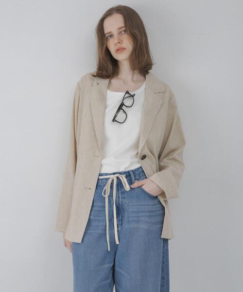 URBAN RESEARCH Sonny Label(アーバンリサーチサニーレーベル)の「リネン混ライトシアージャケット(その他アウター・レディース・グレー系その他/ベージュ系その他・FREE)」の9枚目の写真