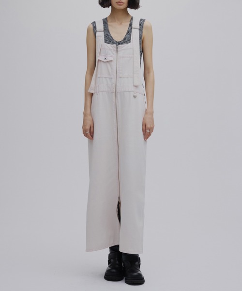 Ameri（アメリ）の「FUNCTION DENIM OVERALL DRESS（サロペット/オーバーオール・レディース・ベビーピンク/ブルー・MEDIUM/SMALL）」の2枚目の写真