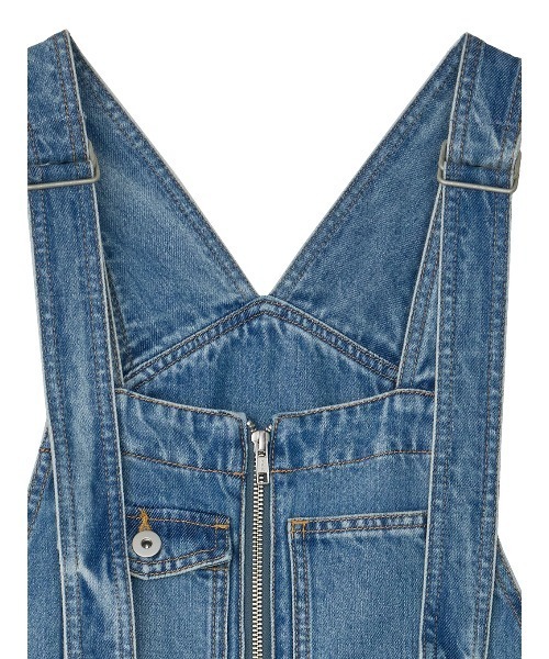 Ameri（アメリ）の「FUNCTION DENIM OVERALL DRESS（サロペット/オーバーオール・レディース・ベビーピンク/ブルー・MEDIUM/SMALL）」の11枚目の写真