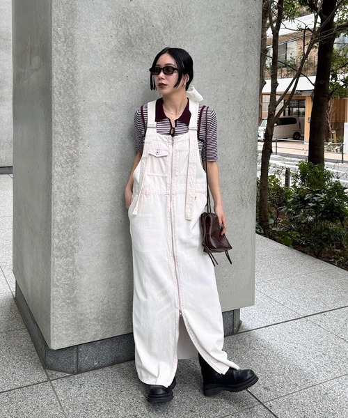 Ameri（アメリ）の「FUNCTION DENIM OVERALL DRESS（サロペット/オーバーオール・レディース・ベビーピンク/ブルー・MEDIUM/SMALL）」の21枚目の写真