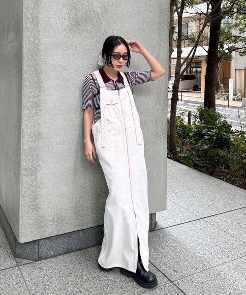 Ameri（アメリ）の「FUNCTION DENIM OVERALL DRESS（サロペット/オーバーオール・レディース・ベビーピンク/ブルー・MEDIUM/SMALL）」の20枚目の写真
