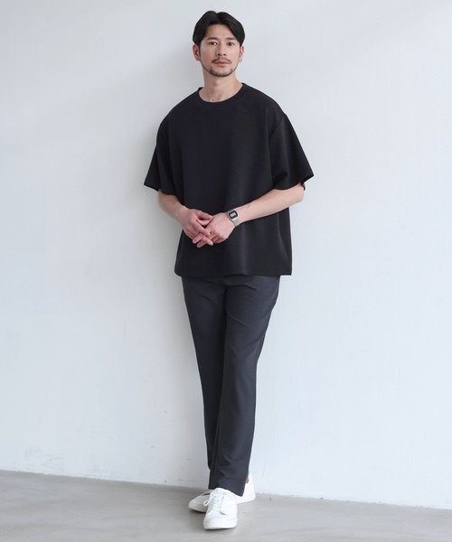 SPU(スプ)の「【セットアップ対応】【防シワ/接触冷感】無地・ストライプ機能性シアサッカー楊柳スラックス(スラックス・メンズ・ネイビー/チャコール/ブラック/ストライプ・XL/L/M/S)」の16枚目の写真