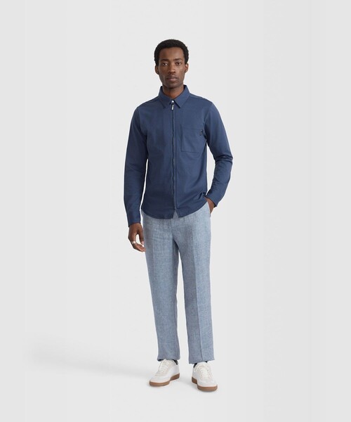 agnes b.(アニエスベー)の「メンズ コットン 長袖 ジップシャツ "Metro"(シャツ/ブラウス・メンズ・ブルー系その他・2/1)」の3枚目の写真