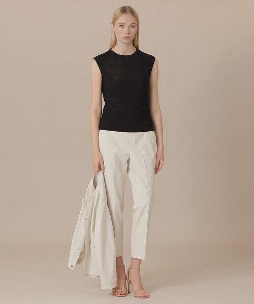MACKINTOSH LONDON（マッキントッシュ ロンドン）の「【eclat5月号掲載】【婦人画報4月号掲載】ガーターホールガーメントニットプルオーバー（Tシャツ/カットソー・レディース・ライトブルー/ホワイト/ブラック・38）」の6枚目の写真
