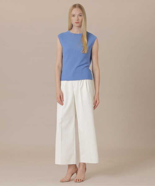 MACKINTOSH LONDON（マッキントッシュ ロンドン）の「【eclat5月号掲載】【婦人画報4月号掲載】ガーターホールガーメントニットプルオーバー（Tシャツ/カットソー・レディース・ライトブルー/ホワイト/ブラック・38）」の7枚目の写真