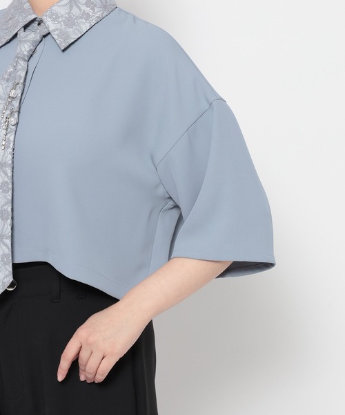 HARE（ハレ）の「パーツツキネクタイシャツ(HARE)（シャツ/ブラウス・レディース・ブラック/ライトブルー/ホワイト/ピンク・FREE）」の17枚目の写真