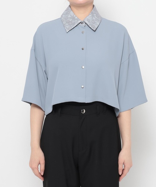 HARE（ハレ）の「パーツツキネクタイシャツ(HARE)（シャツ/ブラウス・レディース・ブラック/ライトブルー/ホワイト/ピンク・FREE）」の20枚目の写真