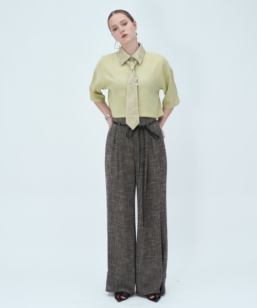 HARE(ハレ)の「パーツツキネクタイシャツ(HARE)(シャツ/ブラウス・レディース・ブラック/ライトブルー/ホワイト/ピンク/イエロー・FREE)」の8枚目の写真