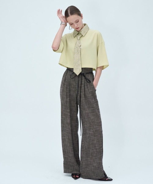 HARE(ハレ)の「パーツツキネクタイシャツ(HARE)(シャツ/ブラウス・レディース・ブラック/ライトブルー/ホワイト/ピンク/イエロー・FREE)」の9枚目の写真