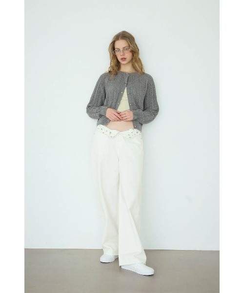 ALEXIA STAM（アリシアスタン）の「Floral Denim Pants /ウエストフローラル デニムパンツ（デニムパンツ・レディース・ブルー/ホワイト・2/1/0/3）」の6枚目の写真