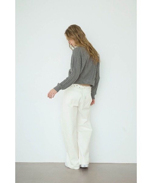 ALEXIA STAM（アリシアスタン）の「Floral Denim Pants /ウエストフローラル デニムパンツ（デニムパンツ・レディース・ブルー/ホワイト・2/1/0/3）」の9枚目の写真