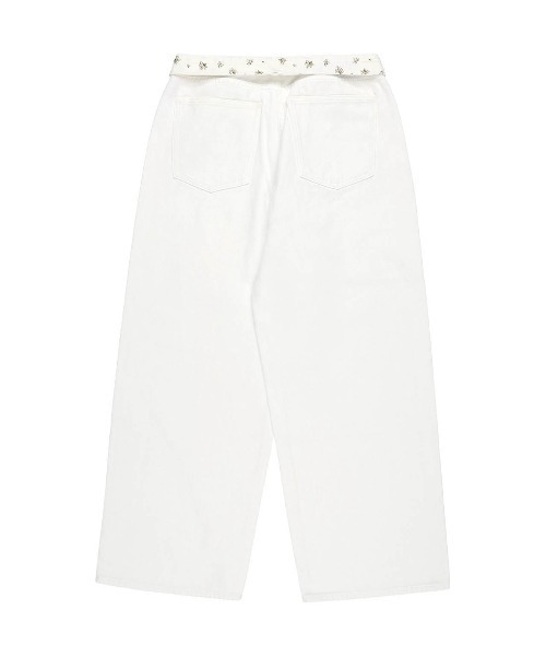 ALEXIA STAM（アリシアスタン）の「Floral Denim Pants /ウエストフローラル デニムパンツ（デニムパンツ・レディース・ブルー/ホワイト・2/1/0/3）」の19枚目の写真