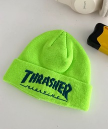 THRASHER（スラッシャー）の「THRASHER MAGAZINE ロゴ刺繍 キッズ ニットキャップビーニー（折り返し）（ニットキャップ/ビーニー）」