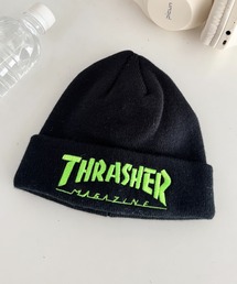 THRASHER（スラッシャー）の「THRASHER MAGAZINE ロゴ刺繍 キッズ ニットキャップビーニー（折り返し）（ニットキャップ/ビーニー）」