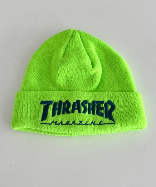 THRASHER（スラッシャー）の「THRASHER MAGAZINE ロゴ刺繍 キッズ ニットキャップビーニー（折り返し）（ニットキャップ/ビーニー・キッズ・ライム/オレンジ/イエロー/ブラック・FREE）」の10枚目の写真