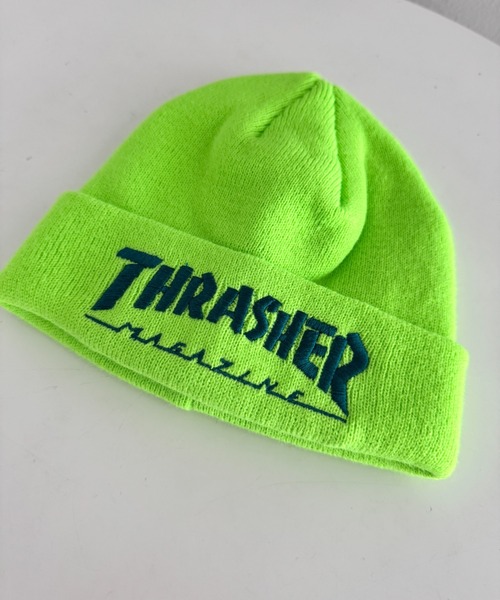 THRASHER（スラッシャー）の「THRASHER MAGAZINE ロゴ刺繍 キッズ ニットキャップビーニー（折り返し）（ニットキャップ/ビーニー・キッズ・ライム/オレンジ/イエロー/ブラック・FREE）」の13枚目の写真