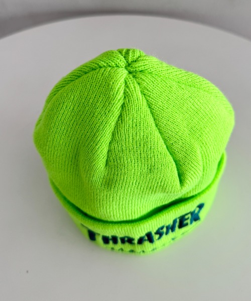 THRASHER（スラッシャー）の「THRASHER MAGAZINE ロゴ刺繍 キッズ ニットキャップビーニー（折り返し）（ニットキャップ/ビーニー・キッズ・ライム/オレンジ/イエロー/ブラック・FREE）」の14枚目の写真
