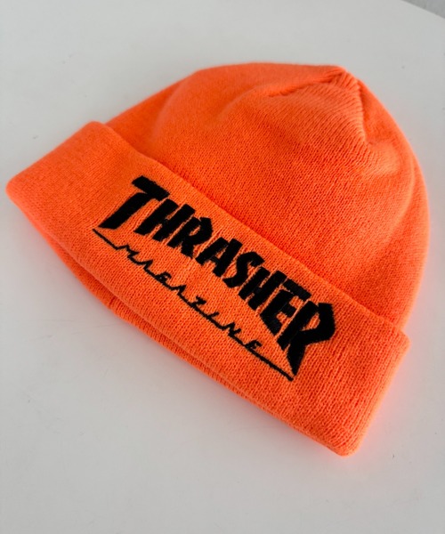 THRASHER（スラッシャー）の「THRASHER MAGAZINE ロゴ刺繍 キッズ ニットキャップビーニー（折り返し）（ニットキャップ/ビーニー・キッズ・ライム/オレンジ/イエロー/ブラック・FREE）」の18枚目の写真