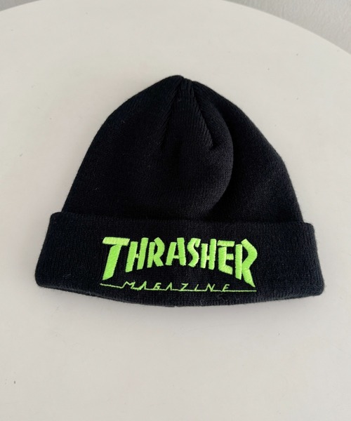 THRASHER（スラッシャー）の「THRASHER MAGAZINE ロゴ刺繍 キッズ ニットキャップビーニー（折り返し）（ニットキャップ/ビーニー・キッズ・ライム/オレンジ/イエロー/ブラック・FREE）」の20枚目の写真