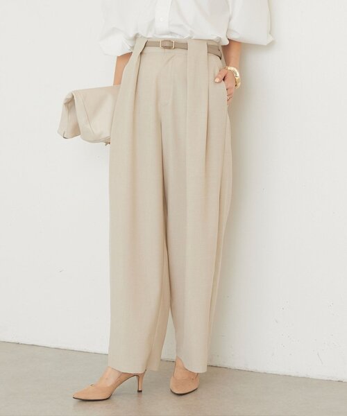 LIVETART（リヴェタート）の「エステルシャンブレータックパンツ《LIVETART》（その他パンツ・レディース・ベージュ/グレー・FREE）」の2枚目の写真