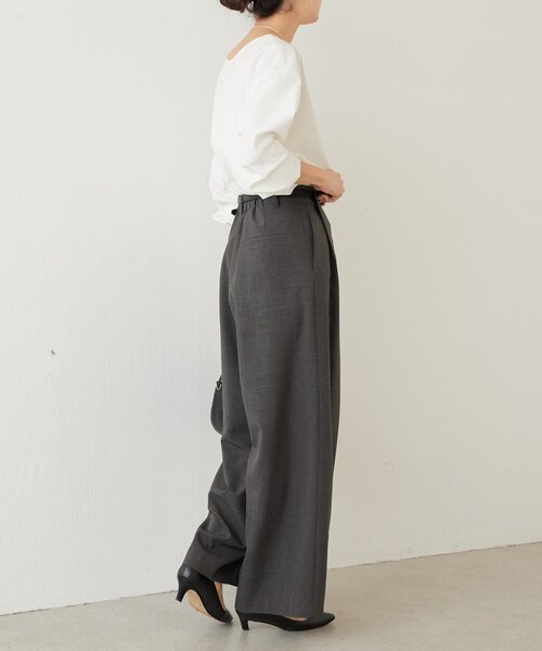 LIVETART（リヴェタート）の「エステルシャンブレータックパンツ《LIVETART》（その他パンツ・レディース・ベージュ/グレー・FREE）」の10枚目の写真