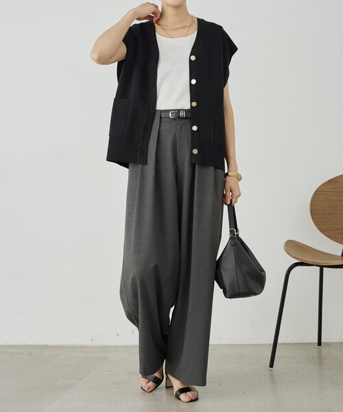 LIVETART（リヴェタート）の「エステルシャンブレータックパンツ《LIVETART》（その他パンツ・レディース・ベージュ/グレー・FREE）」の21枚目の写真