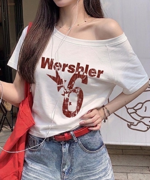 NANEA(ナネア)の「ロゴプリントTシャツ 2ウェイ(Tシャツ/カットソー・レディース・ホワイト/ネイビー・MEDIUM)」の11枚目の写真