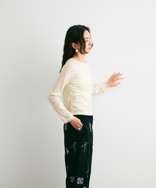 Lutim by u(ルチバイユー)の「チュールレイヤードバックオープンドットトップス(Tシャツ/カットソー・レディース・ホワイト/ナチュラル/ブラック・FREE)」の18枚目の写真
