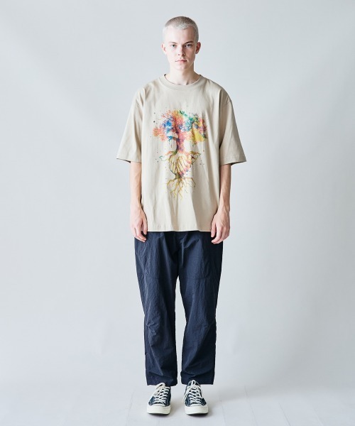 rehacer（レアセル）の「rehacer : Hands Free Relax Fit T-Shirt / ハンズフリー リラックスフィット Tシャツ（Tシャツ/カットソー・メンズ・ベージュ/ホワイト/ピンク・SMALL/MEDIUM/LARGE/X-LARGE）」の8枚目の写真