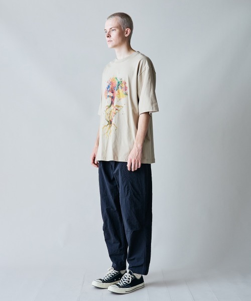 rehacer（レアセル）の「rehacer : Hands Free Relax Fit T-Shirt / ハンズフリー リラックスフィット Tシャツ（Tシャツ/カットソー・メンズ・ベージュ/ホワイト/ピンク・SMALL/MEDIUM/LARGE/X-LARGE）」の9枚目の写真