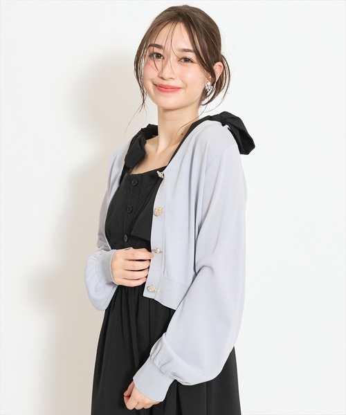 WILLSELECTION（ウィルセレクション）の「アソートボタンＵＶカットカーディガン（カーディガン/ボレロ・レディース・レッド/ネイビー/ブラック/ブルー/オフホワイト・FREE）」の4枚目の写真