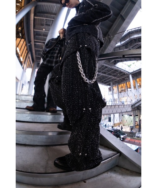 Needle Stud Random Tack Pants/ニードルスタッズランダムタックパンツ