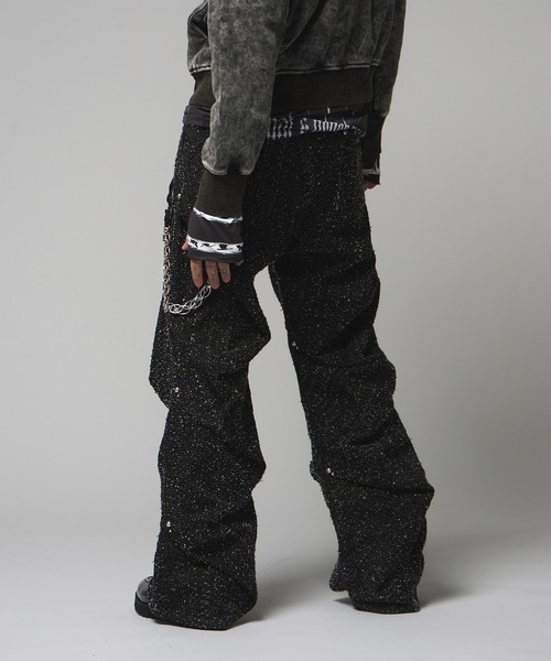 VI E DIT(ヴィエディット)の「Needle Stud Random Tack Pants/ニードルスタッズランダムタックパンツ/ワイドデニム(デニムパンツ・メンズ・その他・1/2)」の9枚目の写真