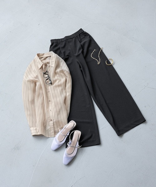 GLOBAL WORK（グローバルワーク）の「イージーケアストレッチコクーンパンツ/647474（その他パンツ・レディース・チャコールグレー/ライトベージュ/ブラック/ブラウン・SMALL/LARGE/MEDIUM）」の6枚目の写真