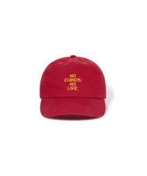 RISE&BELOW（ライズアンドビロー）の「NO CHINOS NO LIFE. ボールキャップ RED（キャップ）」