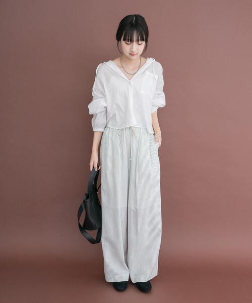 ITEMS URBANRESEARCH(アイテムズ アーバンリサーチ)の「サッカーストライプパンツ(その他パンツ・レディース・ブラック/ライトブルー/ブラウン・FREE)」の16枚目の写真