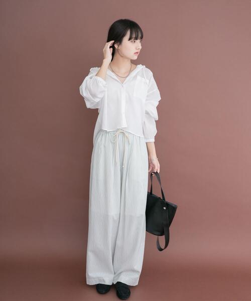 ITEMS URBANRESEARCH(アイテムズ アーバンリサーチ)の「サッカーストライプパンツ(その他パンツ・レディース・ブラック/ライトブルー/ブラウン・FREE)」の18枚目の写真