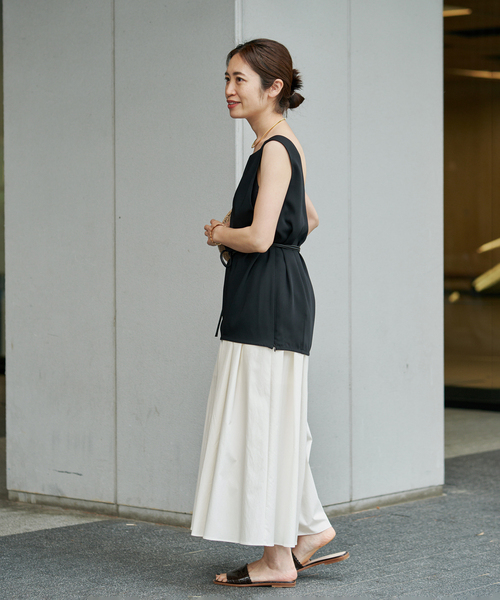 VERMEIL par iena（ヴェルメイユパーイエナ）の「《手洗い可》LIMONTA ギャザーワイドクロップドパンツ（その他パンツ・レディース・ブラック/ホワイト/イエロー・FREE）」の21枚目の写真