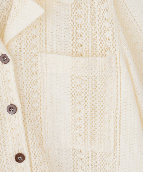 LOW CLASSIC（ロウ　クラシック）の「【LOW CLASSIC/ロウ クラシック】LACE JACKET（その他アウター・レディース・アイボリー・MEDIUM）」の4枚目の写真