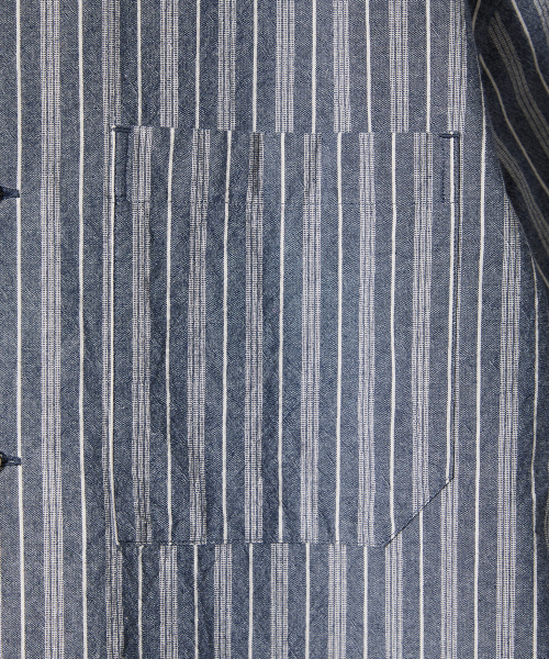 HORLISUN(ホーリーサン)の「Joshua Chambray Stripe Shirt Navy(シャツ/ブラウス・メンズ・その他・LARGE/MEDIUM/SMALL)」の3枚目の写真